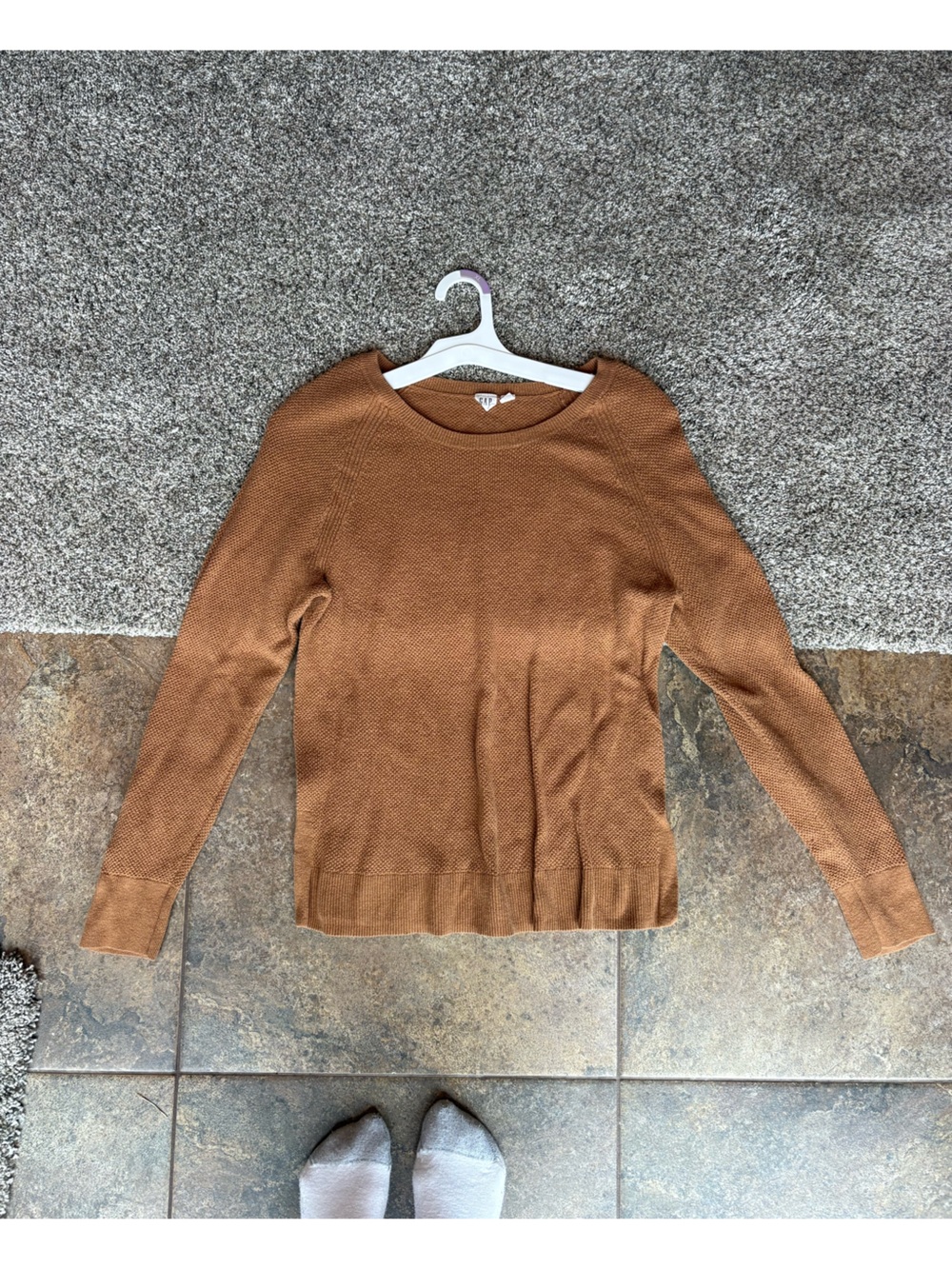GAP Rust Brown Waffle Knit Sweater